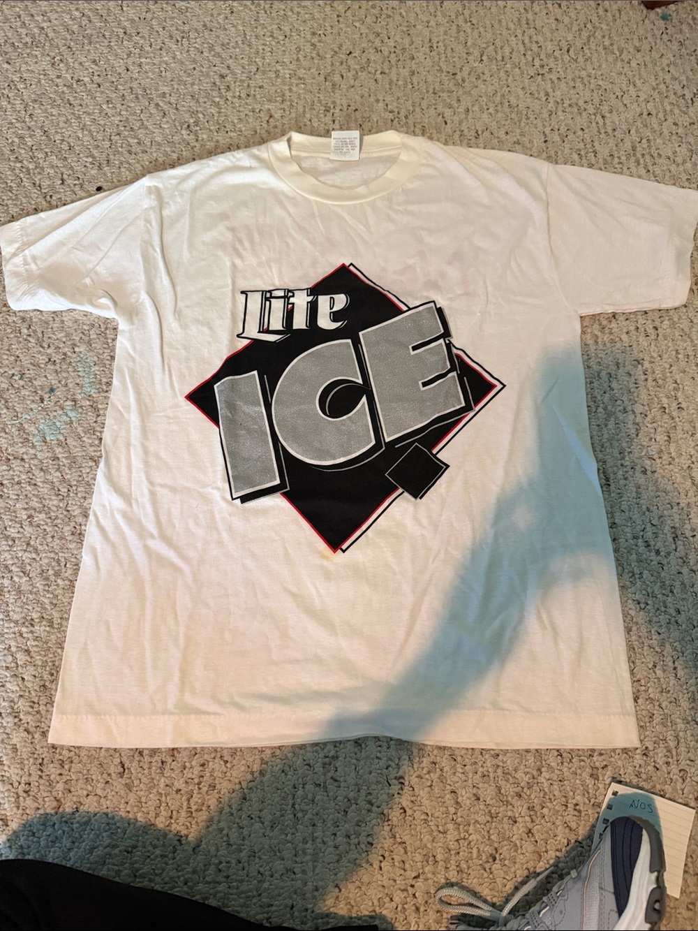 Lite Ice vintage New Rules single stitch Graphic  T-Shirt in White
